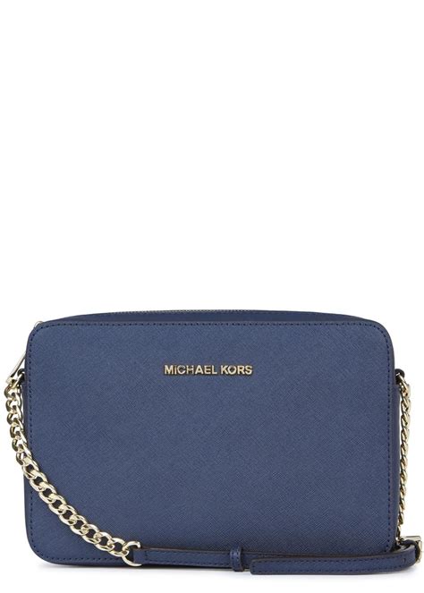 michael kors jet set navy crossbody|mk jet set saffiano crossbody.